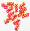 1 15x6mm Hot Pink & Yellow Silicone Tube Bead